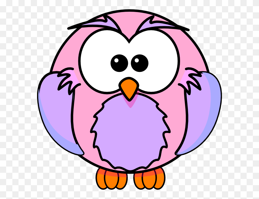 600x585 Pink And Purple Owl Clip Art - Purple Owl Clipart
