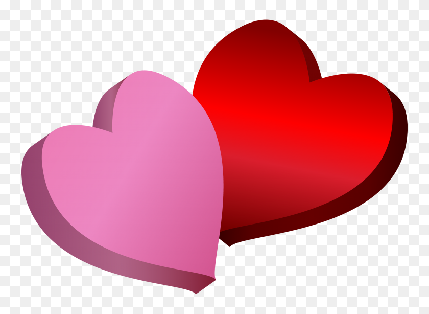 5000x3557 Pink And Red Hearts Png Clipart - Secret Clipart