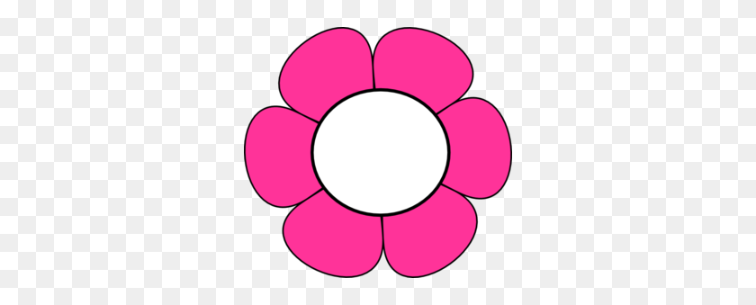 298x279 Pink And White Flower Clip Art - 5 Petal Flower Clipart