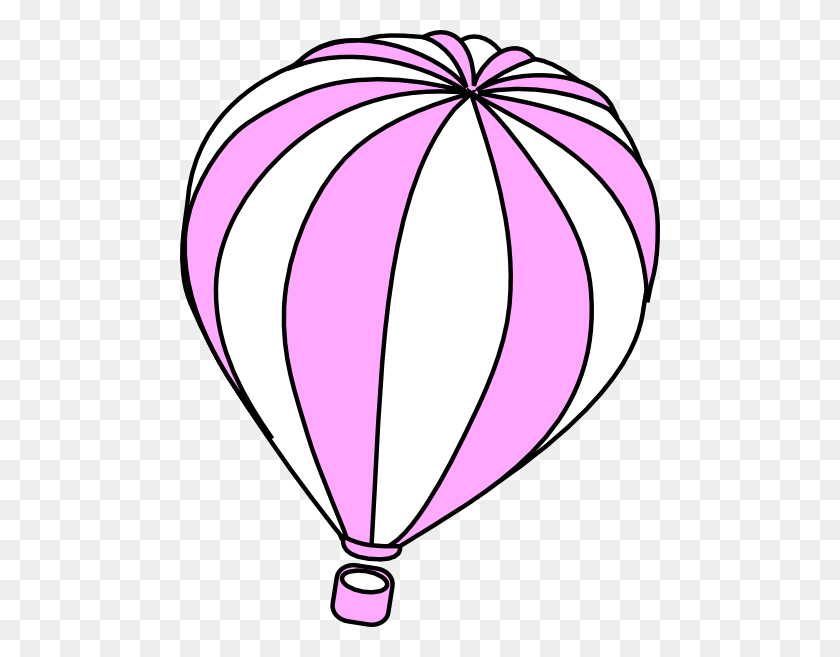 480x597 Pink And White Hot Air Balloon Clip Art - Purple Balloon Clipart