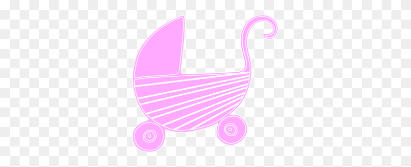 299x282 Pink Baby Bassinet Clipart - Baby Crib Clipart