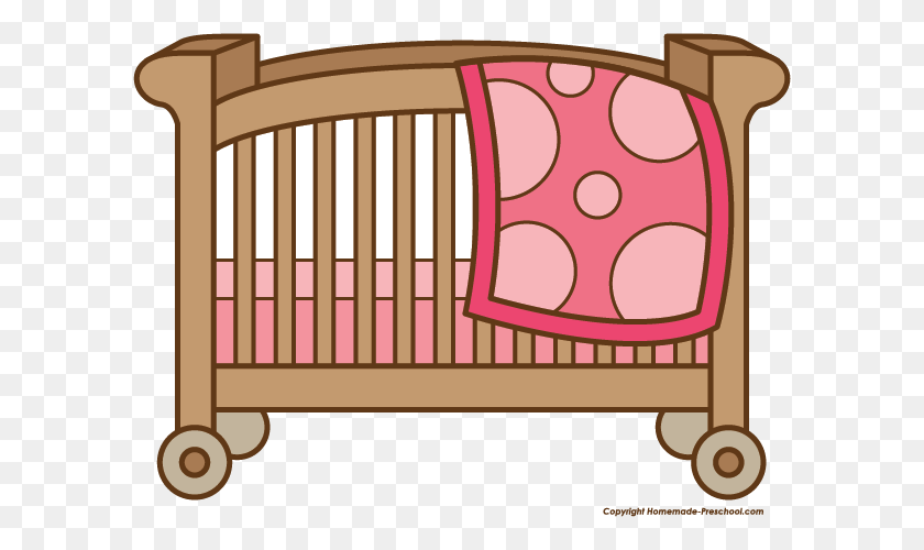 598x440 Розовая Детская Люлька - Детский Клипарт
