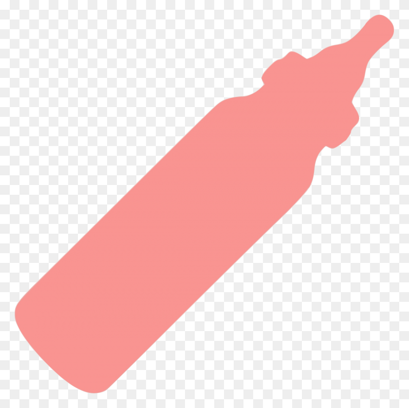 2400x2394 Pink Baby Bottle Silhouette Vector Clipart Image - Baby Silhouette PNG