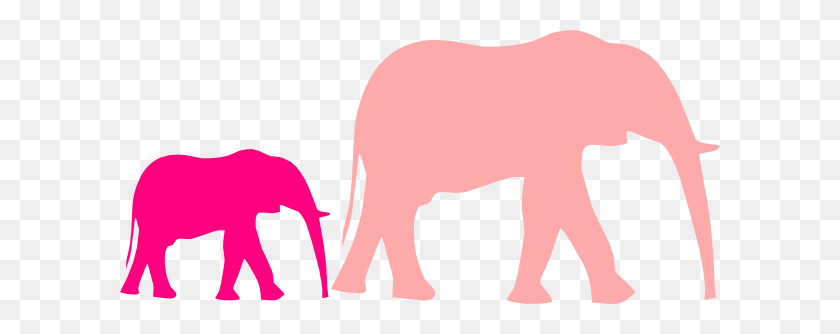 600x274 Pink Baby Shower Elephant Mom And Baby Clip Art - Mother Baby Clipart