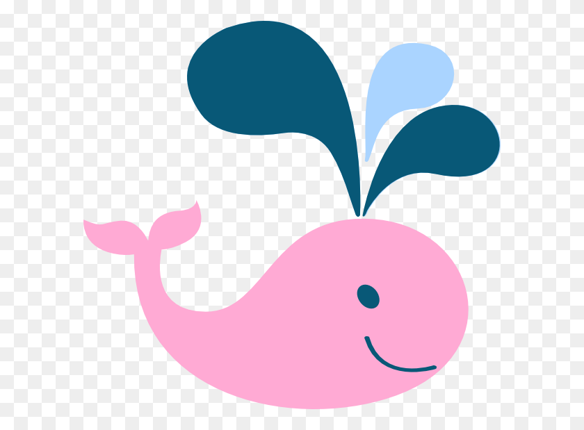600x559 Pink Baby Whale Clipart - Pink Pacifier Clipart