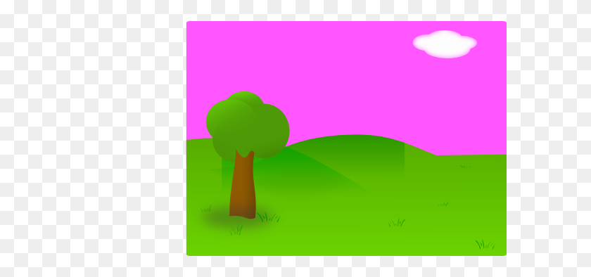 600x334 Pink Background Landscape Clip Art - Farmland Clipart