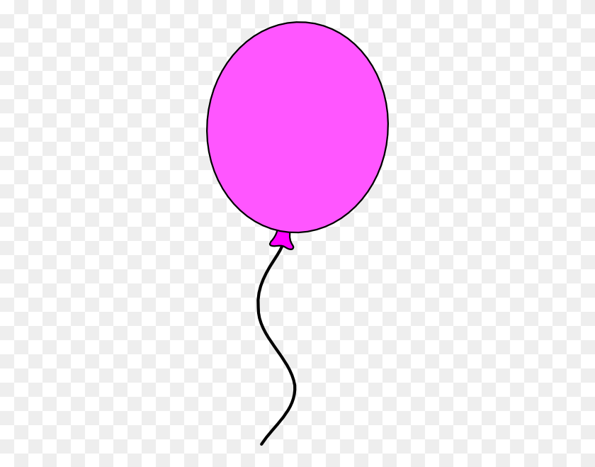 258x599 Pink Ballon String Clip Art - Pink Balloon PNG