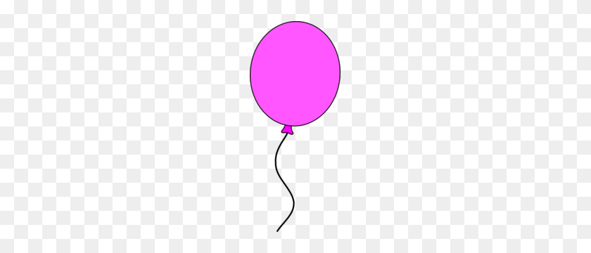 129x300 Pink Ballon String Clip Art - Single Balloon Clipart