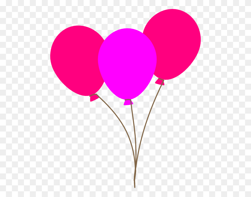 504x599 Pink Balloons Clip Art At Vector Clip Art - Free Clipart Birthday Balloons