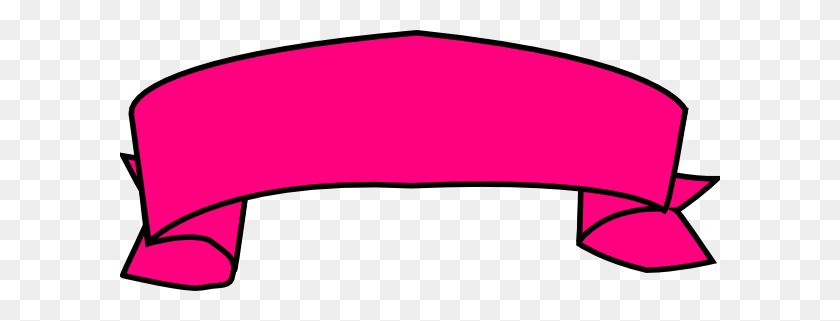 600x261 Pink Banner Clip Art - Blank Banner PNG