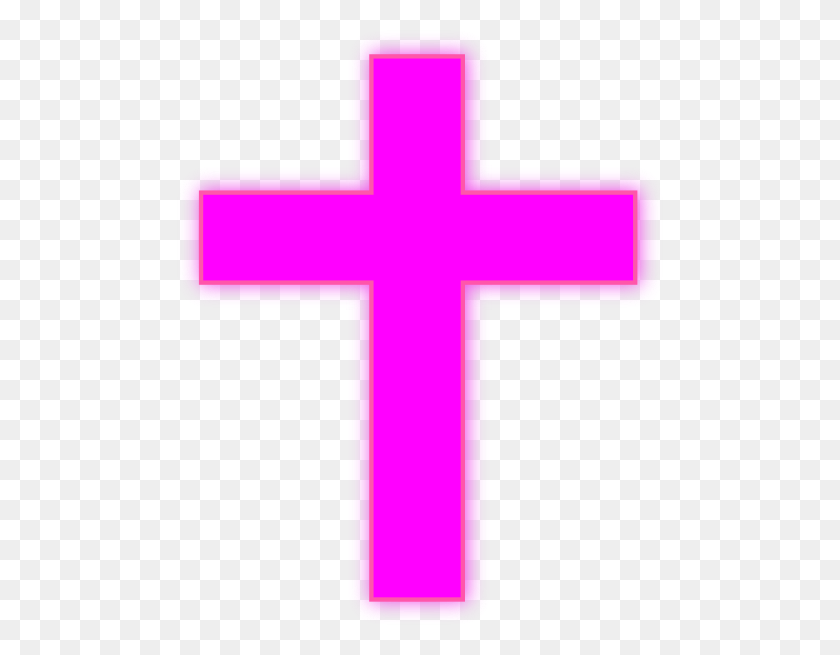 486x595 Розовый Крест Крест Картинки - Крестины Клипарт