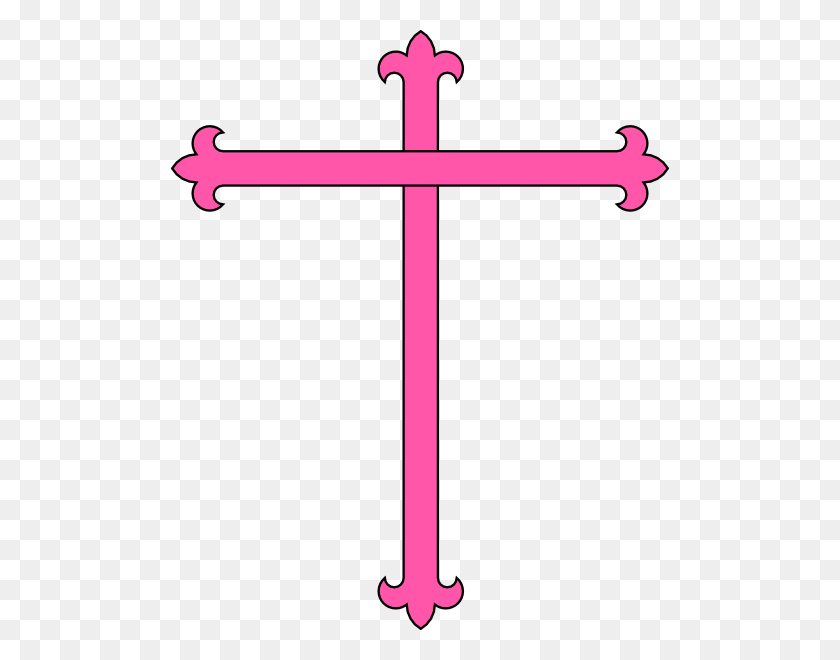 498x600 Pink Baptism Cross Clip Art - Holy Cross Clipart