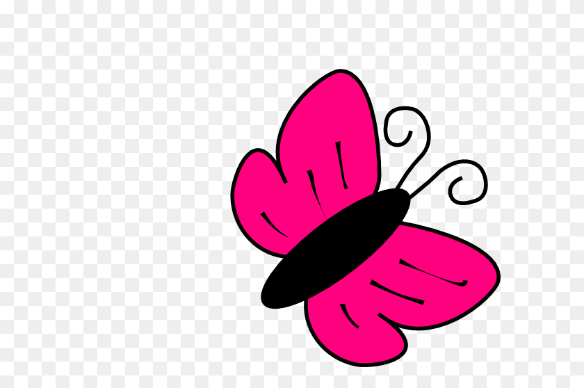 600x498 Pink Black Butterfly Clip Art - White Butterfly Clipart