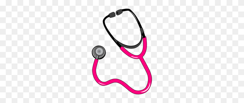 207x297 Pink Black Stethoscope Clip Art - Stethoscope Heart Clipart