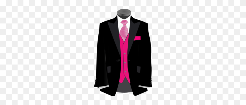 198x298 Pink Black Suit Clip Art - Groomsmen Clipart