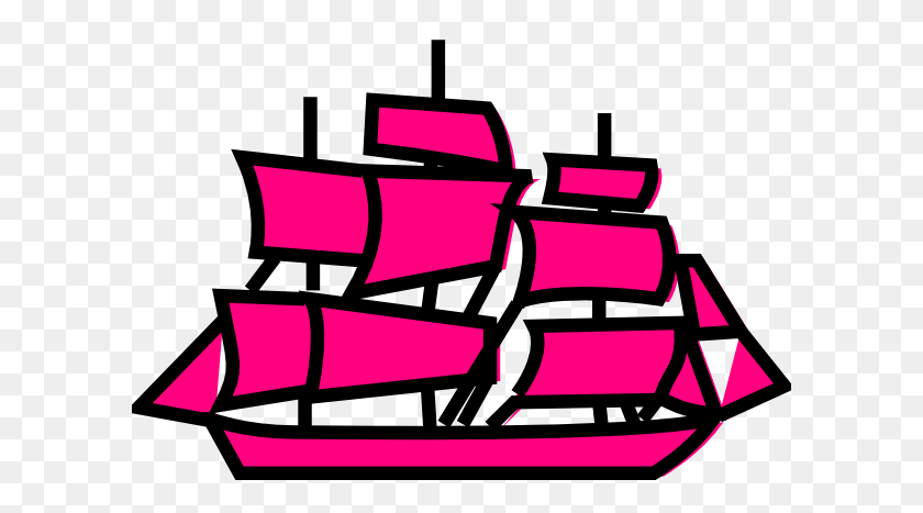 600x407 Pink Boat Clip Art - Boat Clipart
