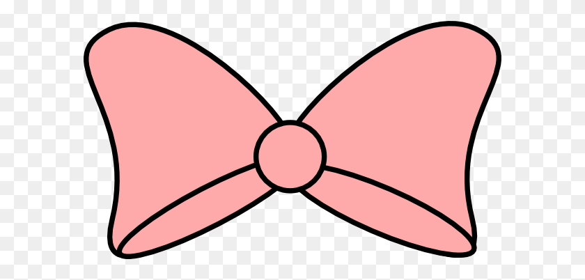 600x342 Pink Bow Black Trim Clip Art - Pink Bow Clipart Transparent