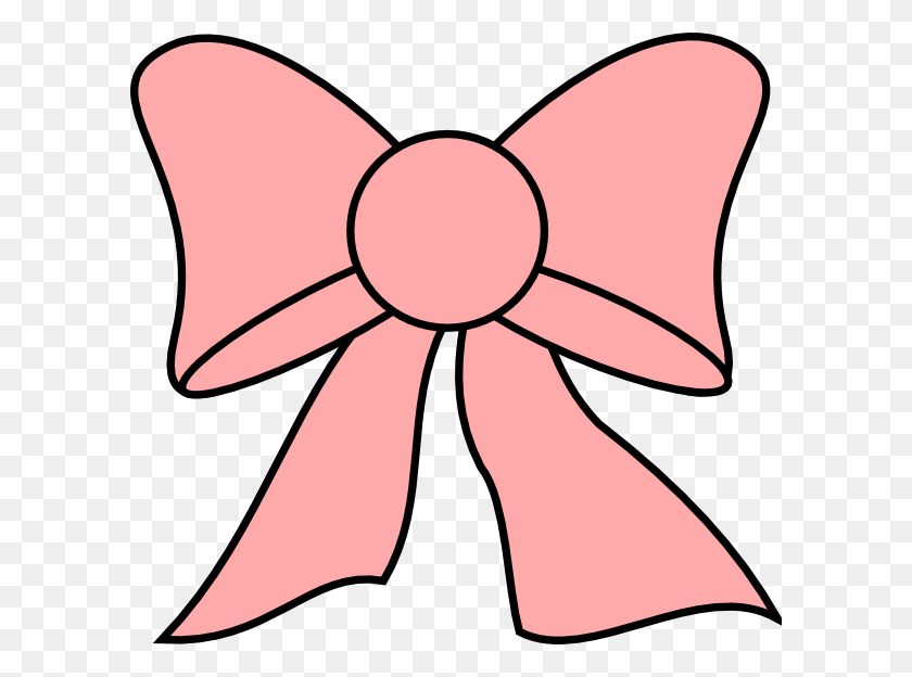 600x564 Pink Bow Clip Art - Pink Bow Clipart