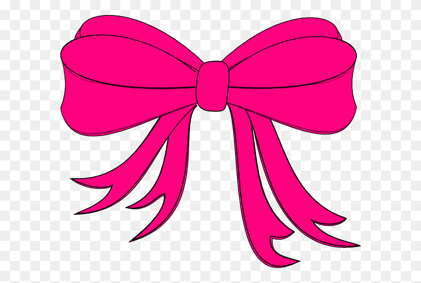 600x504 Pink Bow Darla Clip Art - Pink Bow Clipart