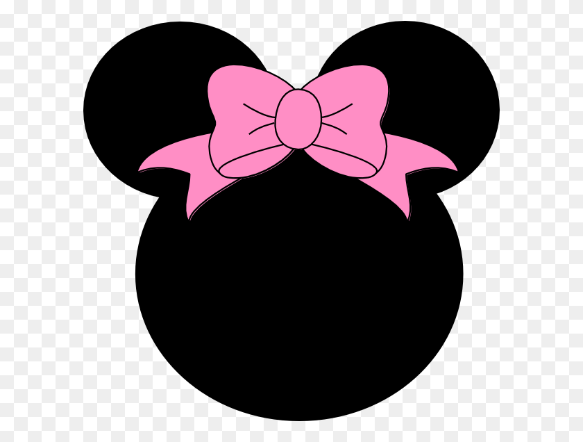 600x576 Pink Bow Minnie Mouse Clip Art - Pink Bow PNG