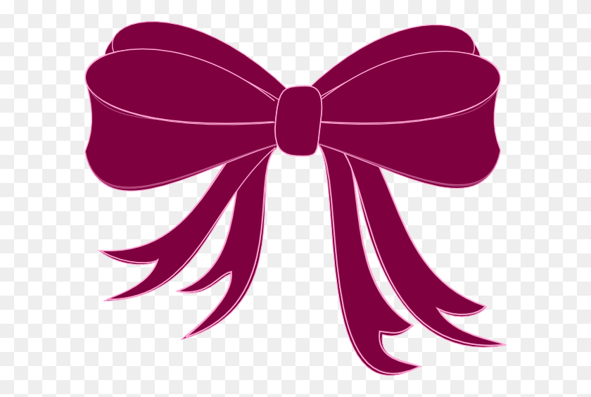 600x504 Pink Bow Ribbon Clip Art - Pink Bow PNG