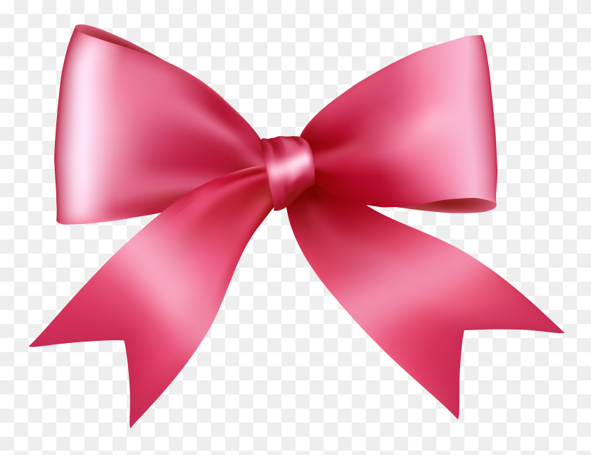 8000x6017 Pink Bow Transparent Png Clip Art - Ribbon Clipart PNG