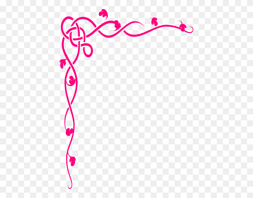 444x598 Pink Brown Flower Border Clip Art - Simple Border Clipart