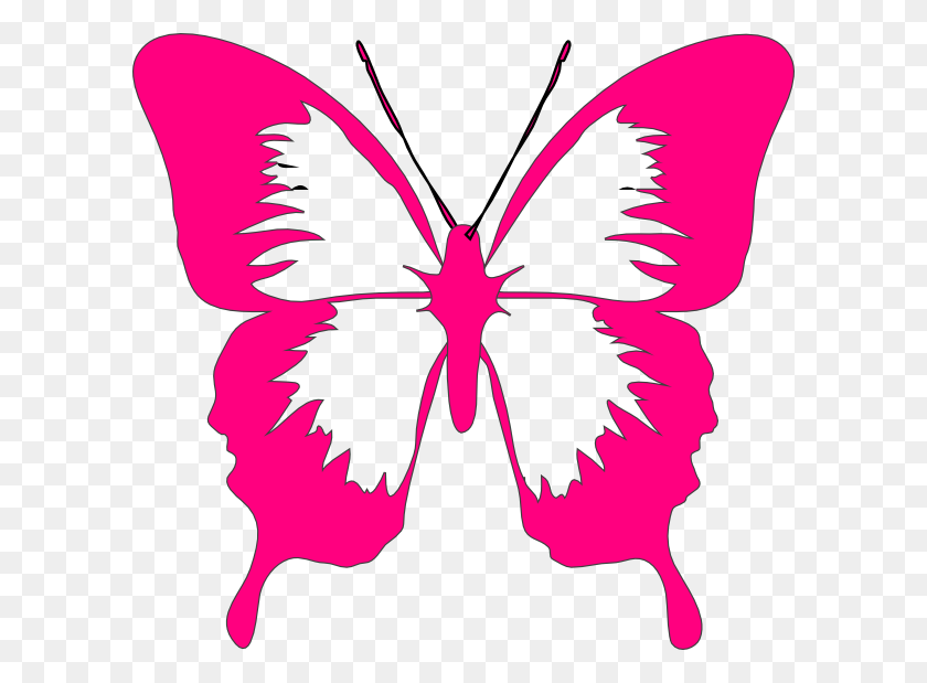 600x559 Pink Butterfly Clip Art - Pink Butterfly PNG