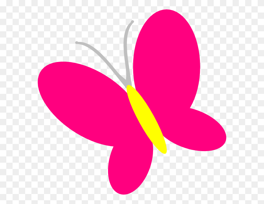 600x592 Pink Butterfly Png, Clip Art For Web - Butterfly PNG
