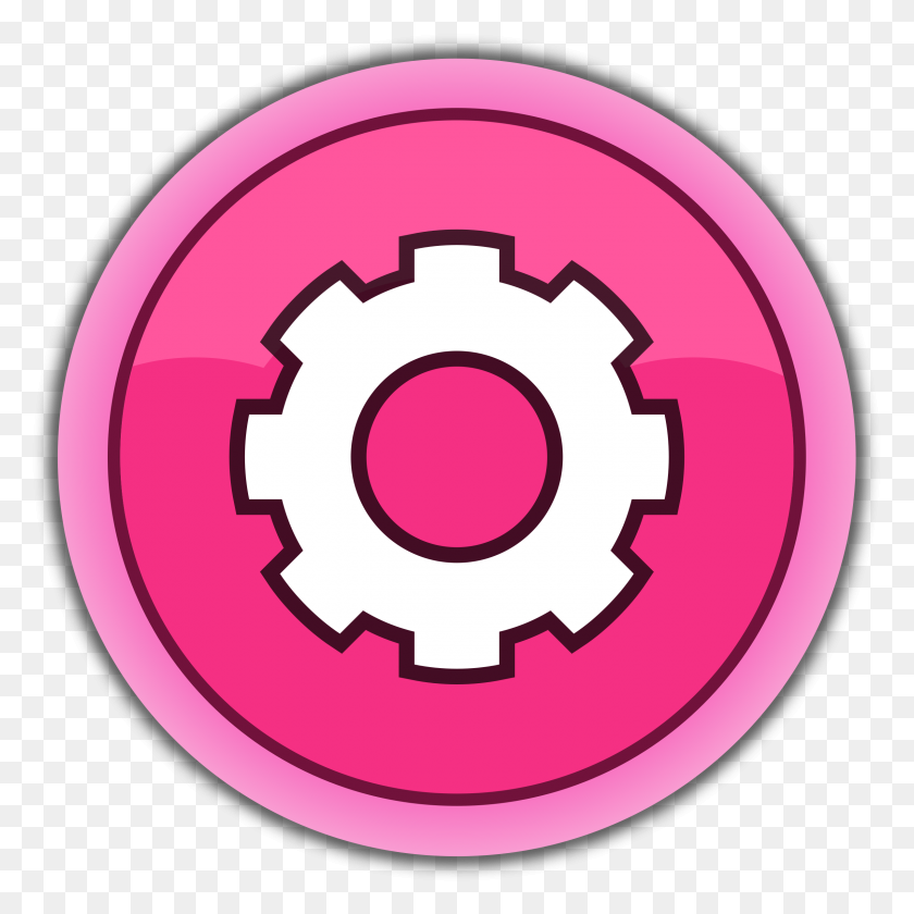 2399x2400 Pink Button Settings Icons Png - Settings Icon PNG