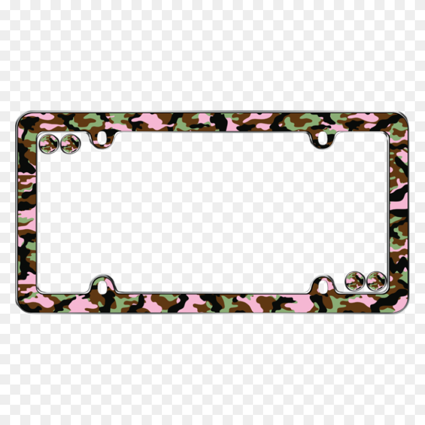 800x800 Pink Camo Girl Plastic License Plate Frame - Camo PNG