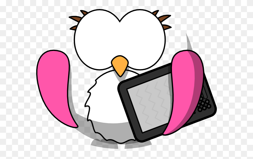 600x467 Pink Cartoon Bird With Book Clip Arts Download - Book Clipart