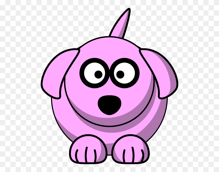 528x599 Pink Cartoon Dog Png, Clip Art For Web - Dog Head Clipart