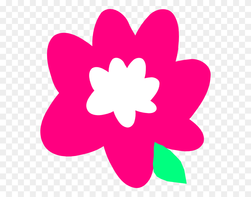 570x599 Pink Cartoon Flower Clip Art - Flower Cartoon PNG