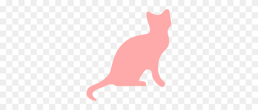 276x300 Pink Cat Silhouette Clip Art - Cat Silhouette PNG