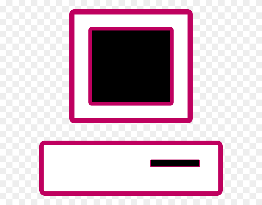 588x599 Pink Clipart Computer - Computer Images Clip Art