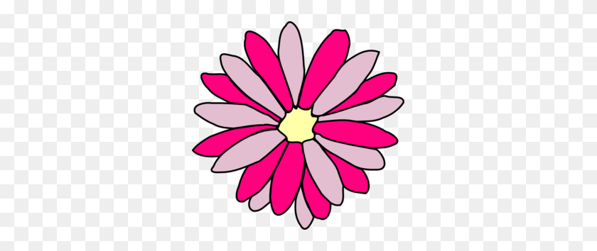 299x294 Pink Clipart Daisy Flower - Watercolor Flower Clipart