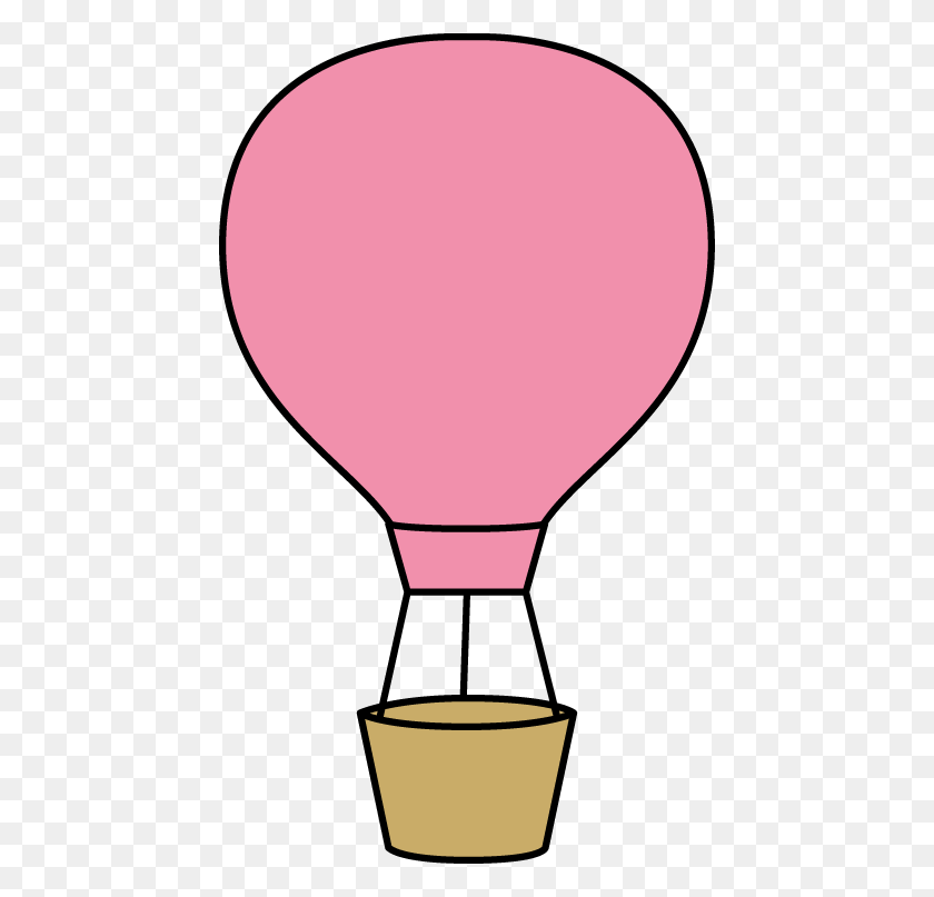 446x747 Pink Clipart Hot Air Balloon - Balloons Clipart Transparent