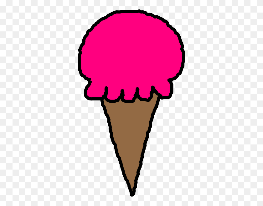 342x596 Pink Clipart Icecream - Ice Cream Parlor Clipart
