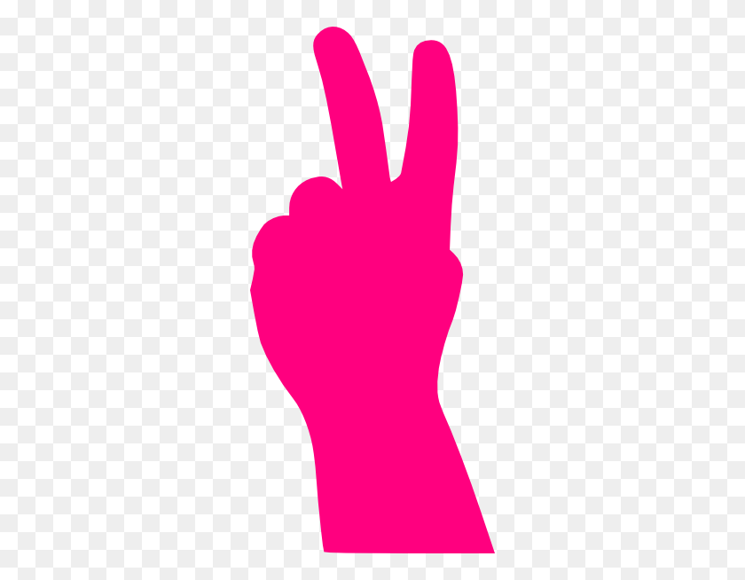 276x594 Розовый Клипарт Знак Мира - Рука Клипарт Прозрачный