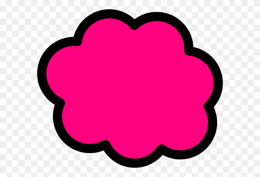 600x514 Pink Cloud Clip Art - Fluffy Cloud Clipart