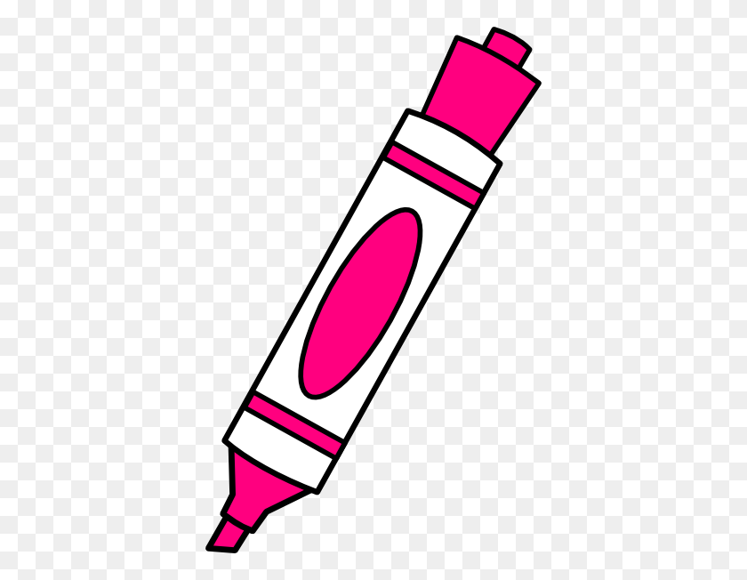 378x592 Pink Color Marker Clip Art - Highlighter Clipart