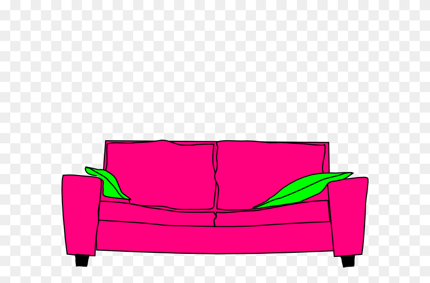 600x493 Pink Couch With Pillow Clip Art - Pillow Clipart PNG