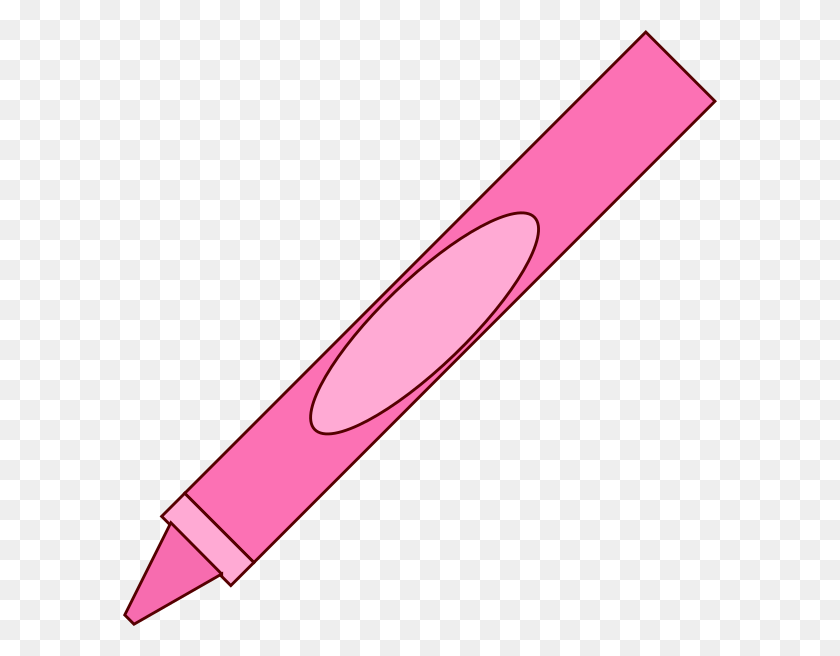 594x596 Pink Crayon Clip Art - Crayon Clipart
