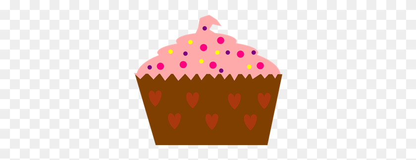 300x263 Pink Cupcake With Sprinkles Png Clip Arts For Web - Sprinkles PNG