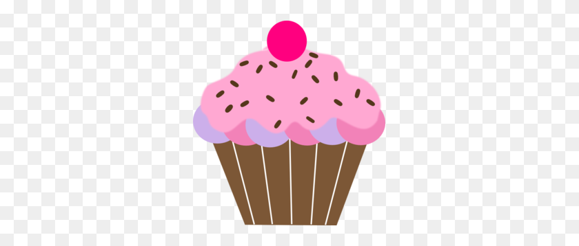 279x298 Pink Cupcakes With Sprinkles - Sprinkles Clipart