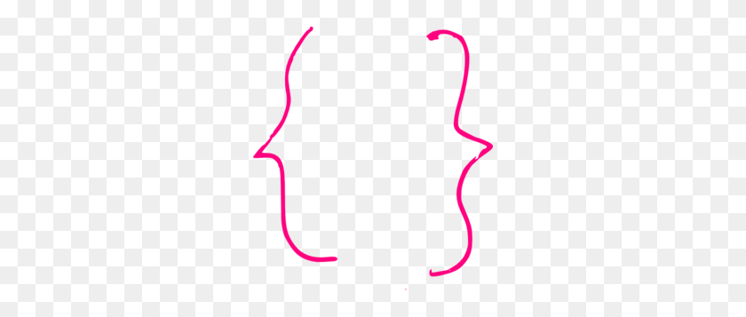 Pink Curly Bracket Clip Art - Bracket Clipart