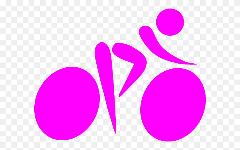 600x468 Розовый Велоспорт Силуэт Клипарт - Горный Велосипед Клипарт
