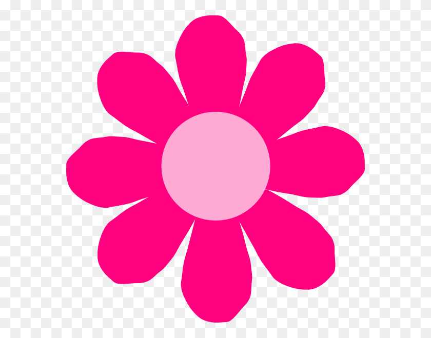 582x599 Розовая Дейзи Цветочный Клип-Арт - Поток Клипарт