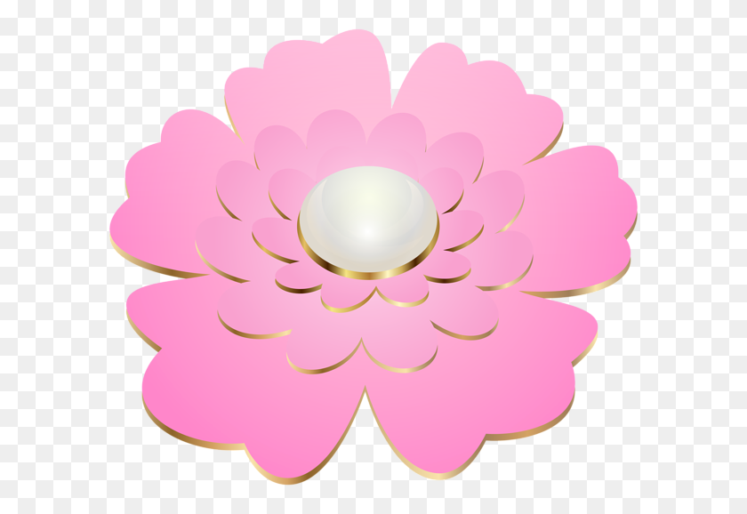 600x518 Flor Decorativa Rosa Transparente Clipart Aa Flores - Peony Clipart